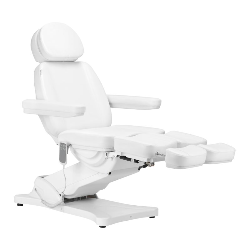Електрически козметичен стол Sillon Classic с 2 педи мотора, бял