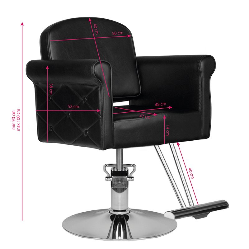 Фризьорски стол - черен Hair System HS69 – снимка 4