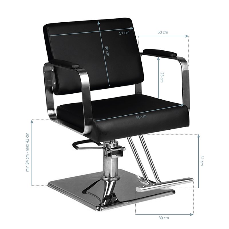 Фризьорски стол - черен Hair System HS202 – снимка 4