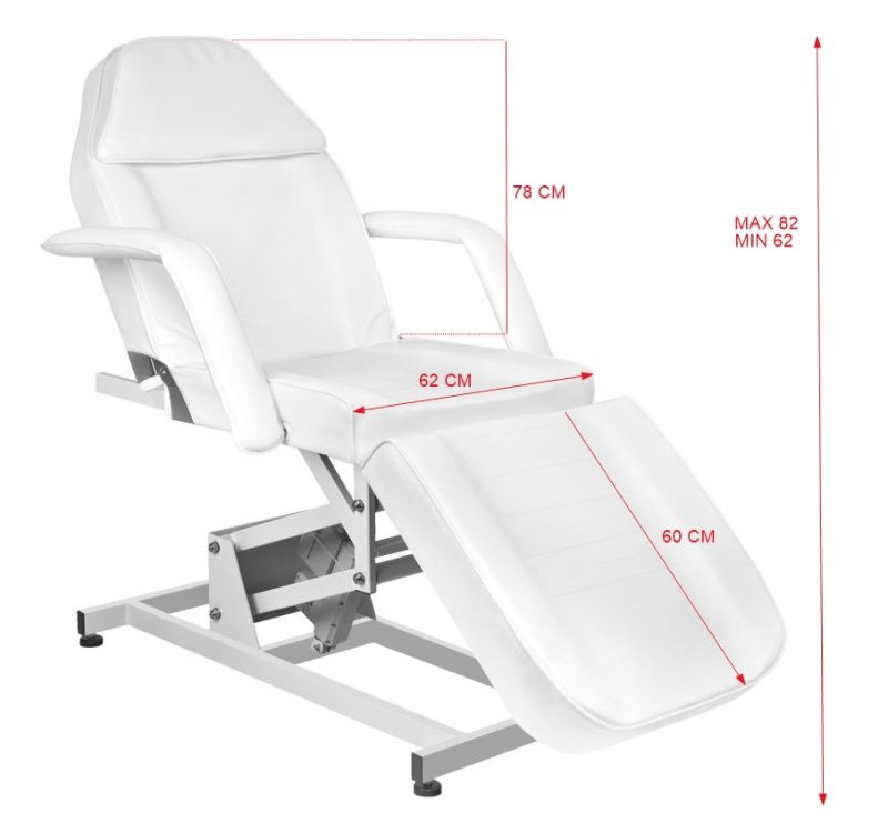 Електрически козметичен стол с 1 мотор - бял Azzurro 673A – снимка 4