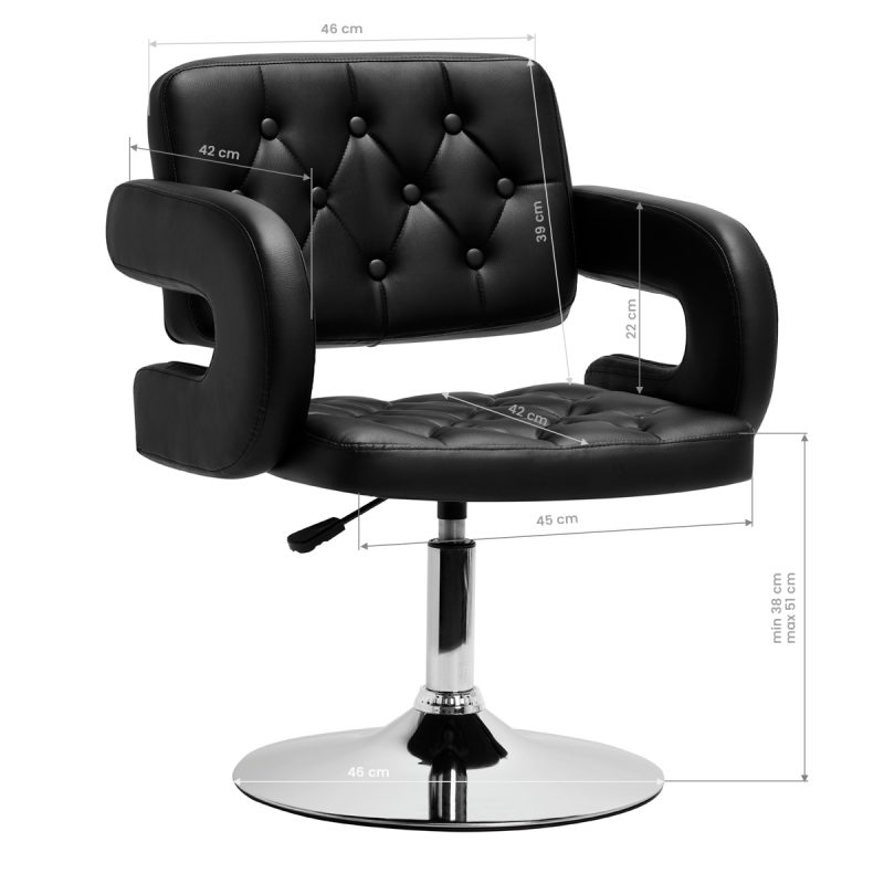Фризьорски стол Hair System QS-B1801 черен – снимка 6