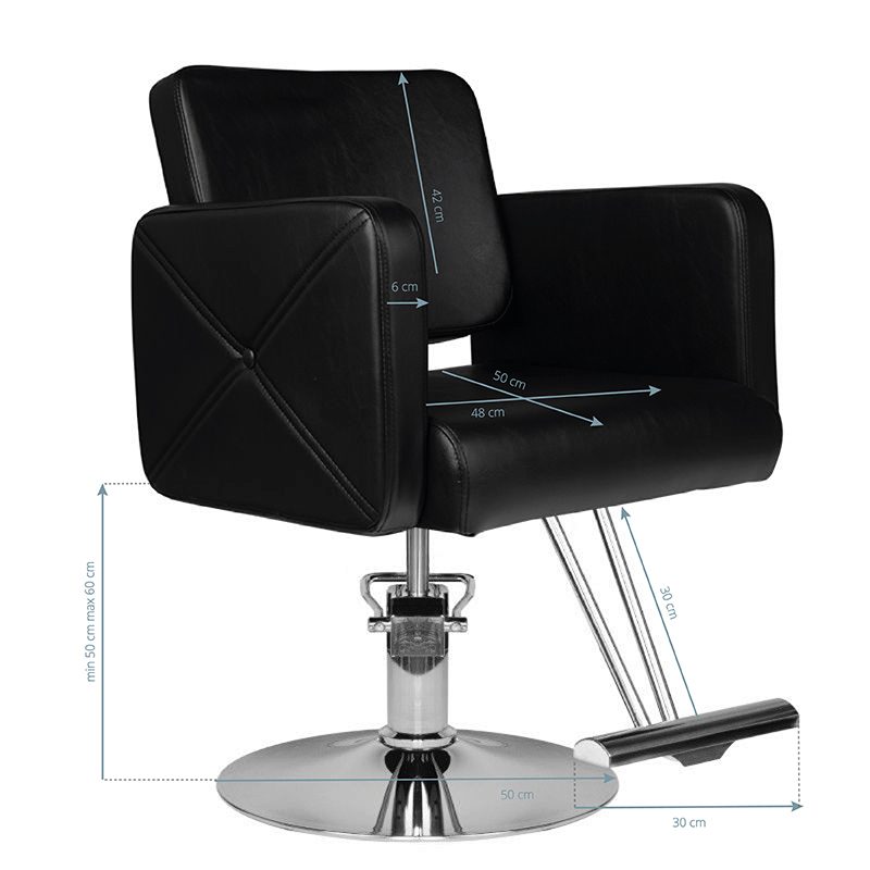 Фризьорски стол - черен Hair System HS99 – снимка 4
