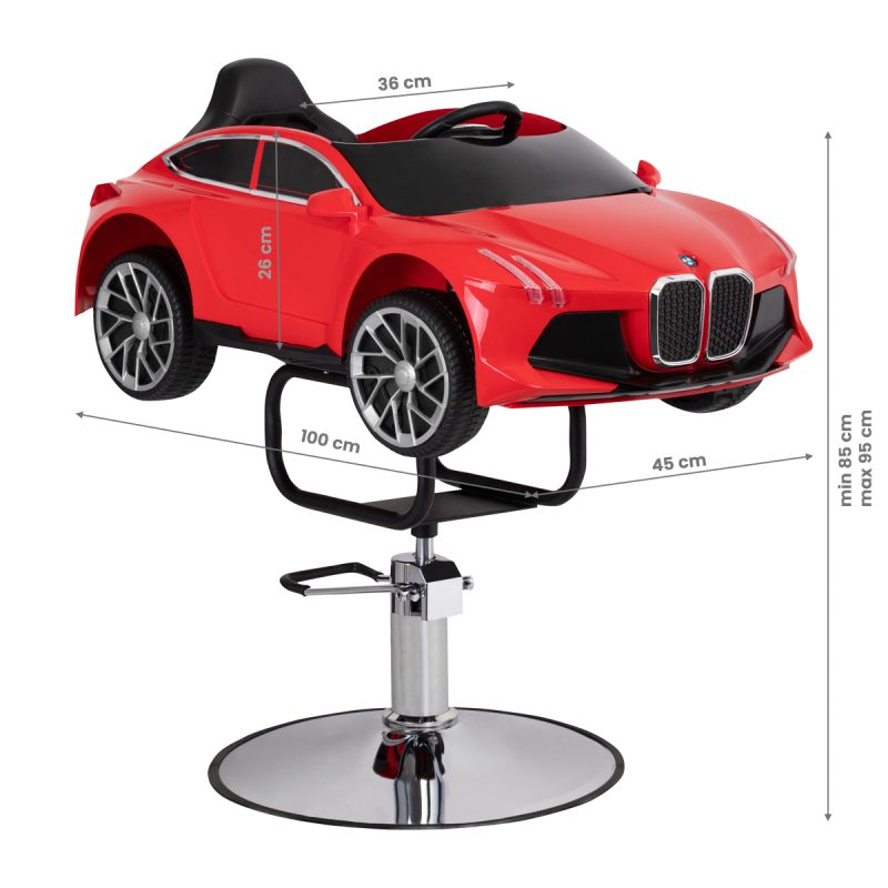 Детски фризьорски стол BMW, червен цвят – снимка 6
