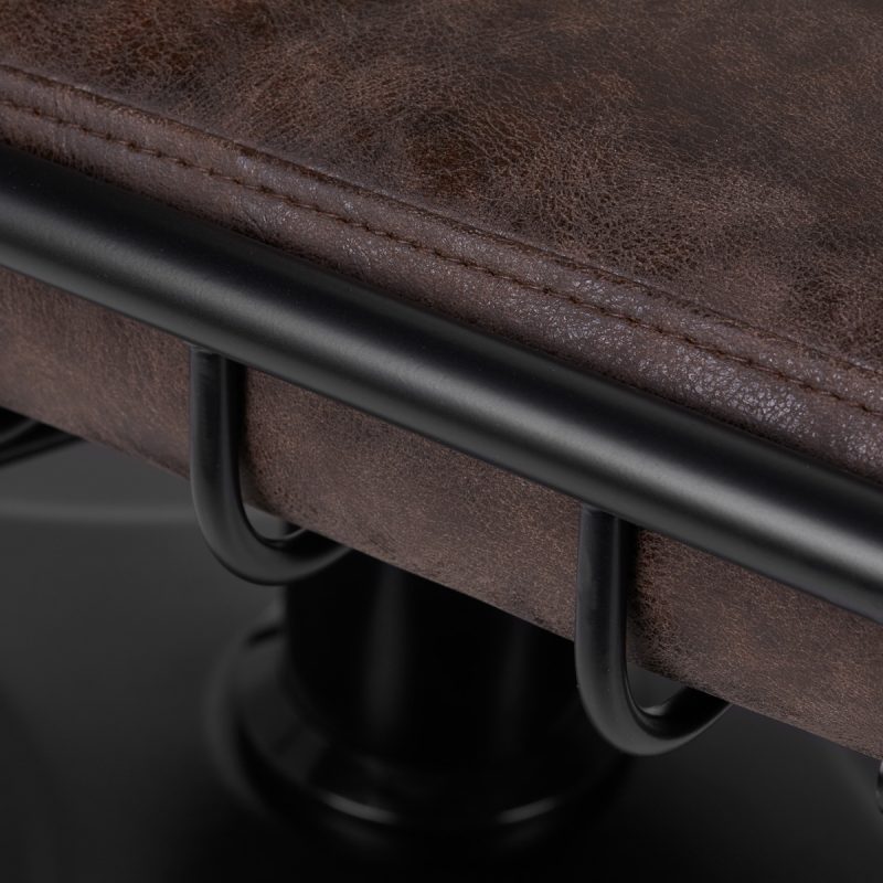 Фризьорски стол Gabbiano Catania Loft Old Leather тъмно кафяв – снимка 5