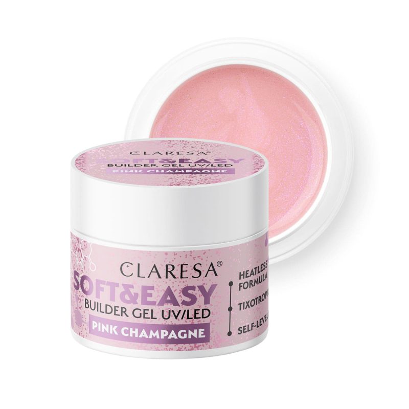 Claresa изграждащ гел Soft & Easy гел розово шампанско - 90гр
