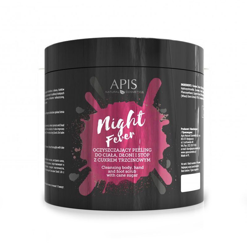 Apis Night Fever почистващ пилинг за тяло ръце и крака 700 гр