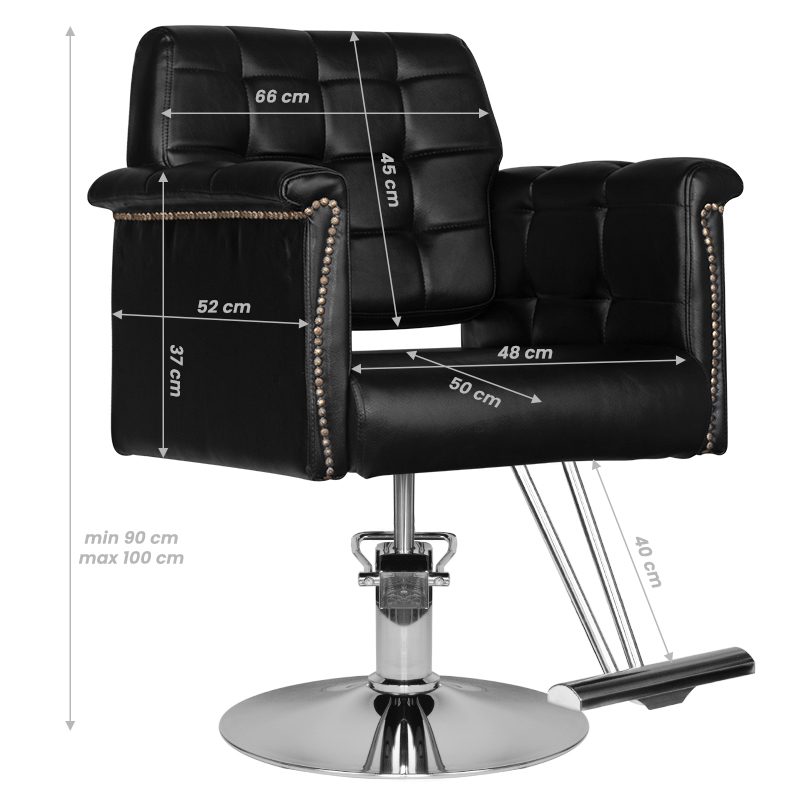 Фризьорски стол - черен Hair System HS48 – снимка 4