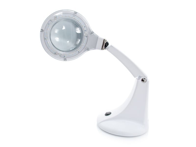 Мини лампа лупа със стойка - бяла Elegante 30 LED SMD 5D