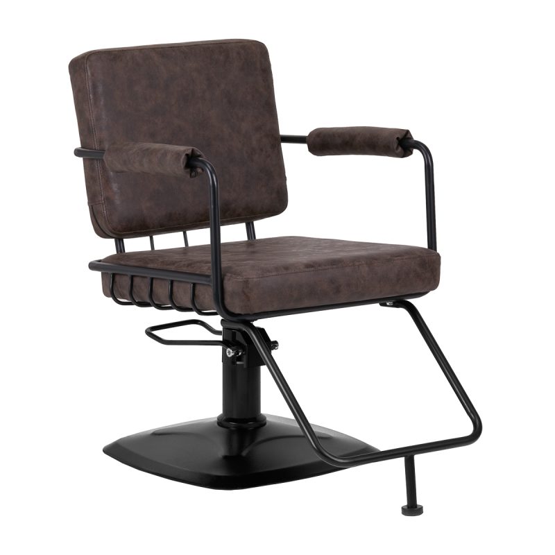 Фризьорски стол Gabbiano Catania Loft Old Leather тъмно кафяв