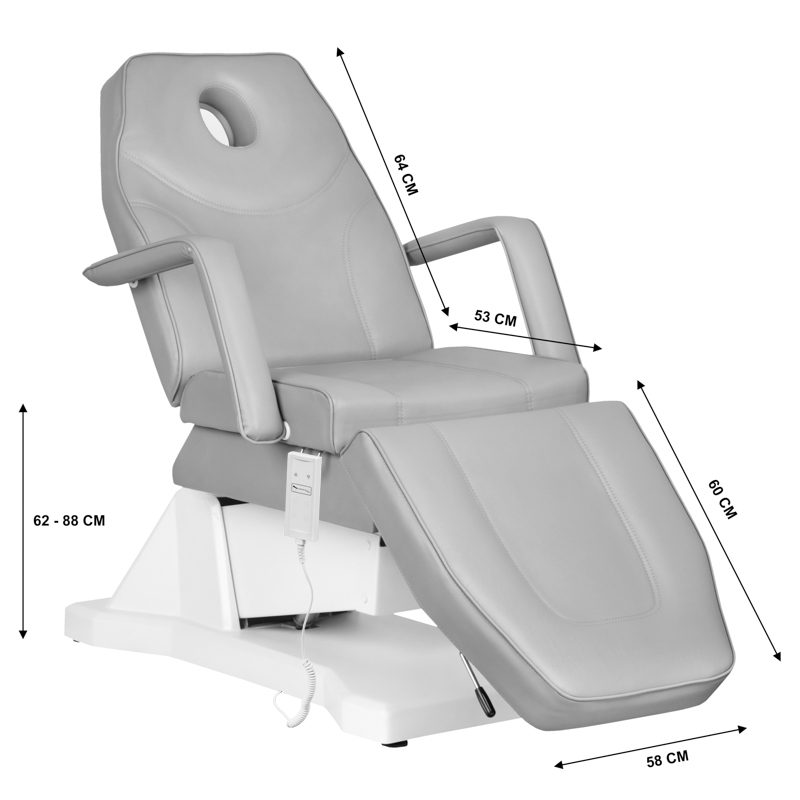 Електрически козметичен стол Sillon Soft 1 мотор сив – снимка 6