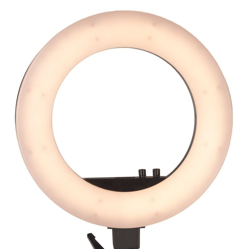 Лампа с форма на пръстен на поставка - черна 18" 48W – снимка 2