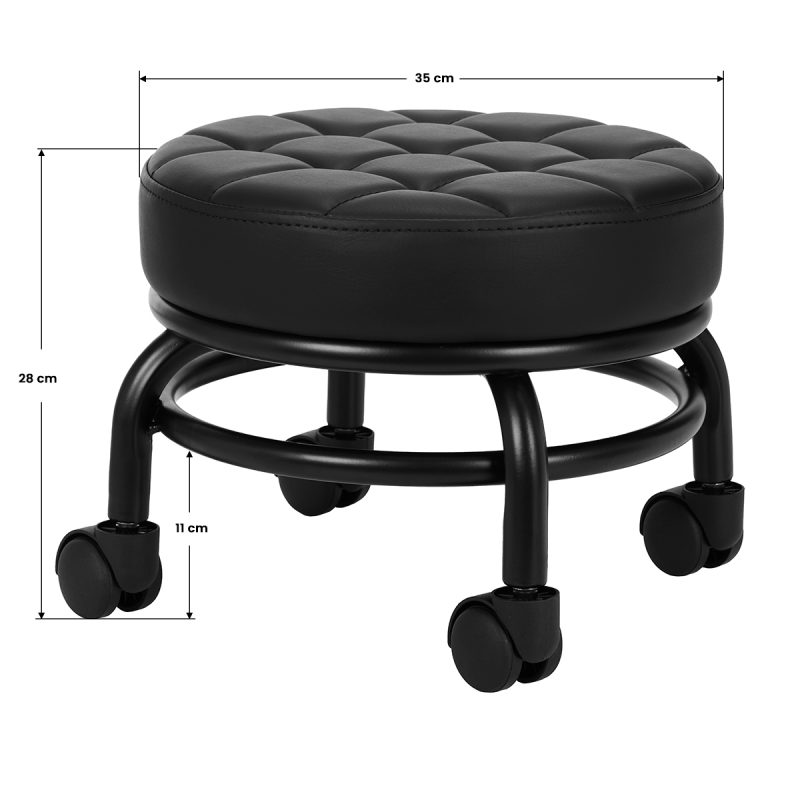 Табуретка за козметичен педикюр H-13 черна – снимка 3