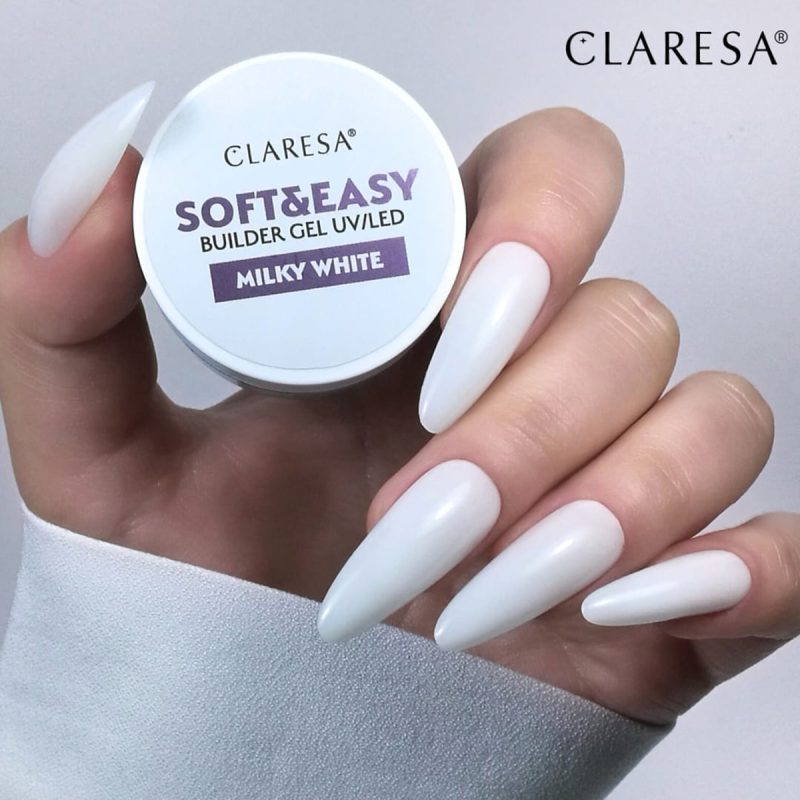 Claresa изграждащ гел Soft & Easy гел млечнобял - 90гр – снимка 4