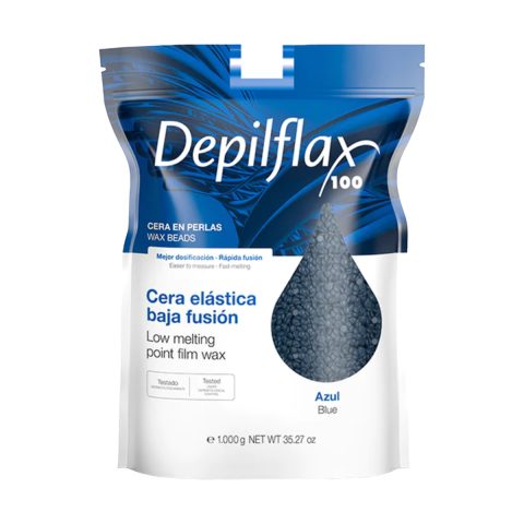 Depilflax 100 гъвкав восък за депилация с ниска точка на топене перлен Azul 1000 g