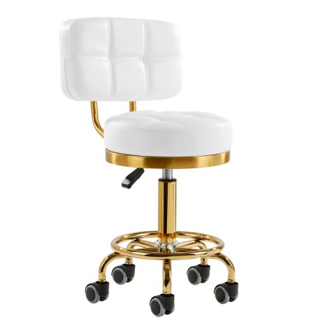 Козметична табуретка Gold AM-830 бяла