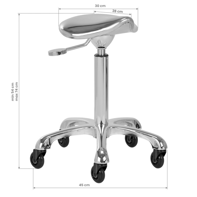 Табуретка Gabbiano Fine Roll Speed сребърна – снимка 5