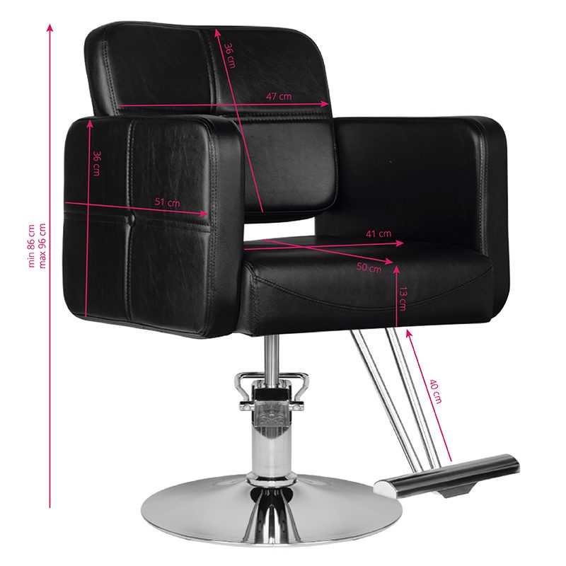 Фризьорски стол - черен Hair System HS10 – снимка 4