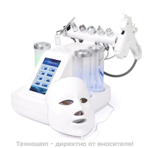 Апарат 8в1 - водно дермабразио, биолифтинг, RF, ултразвук, криотерапия, LED маска за фотонна терапия и безиглен мезопис…