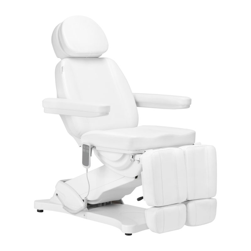 Електрически козметичен стол Sillon Classic с 2 педи мотора, бял
