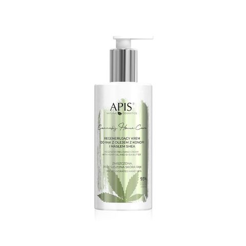 Apis Cannabis Home Care регенериращ крем за ръце с масло от коноп и масло от ший 300 мл