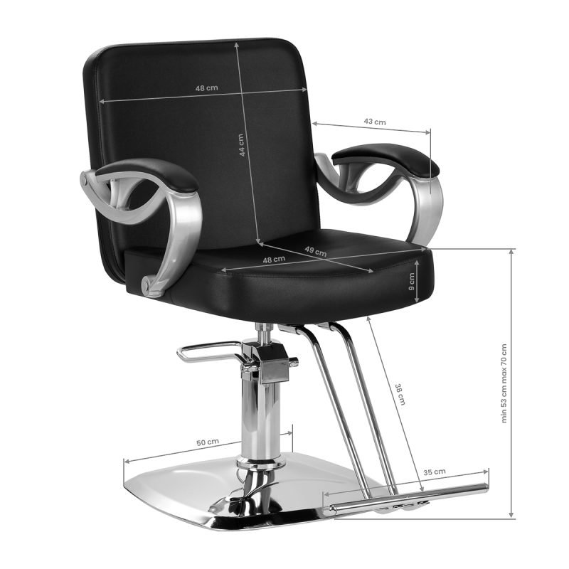 Фризьорски стол Hair System ZA31 черен – снимка 5