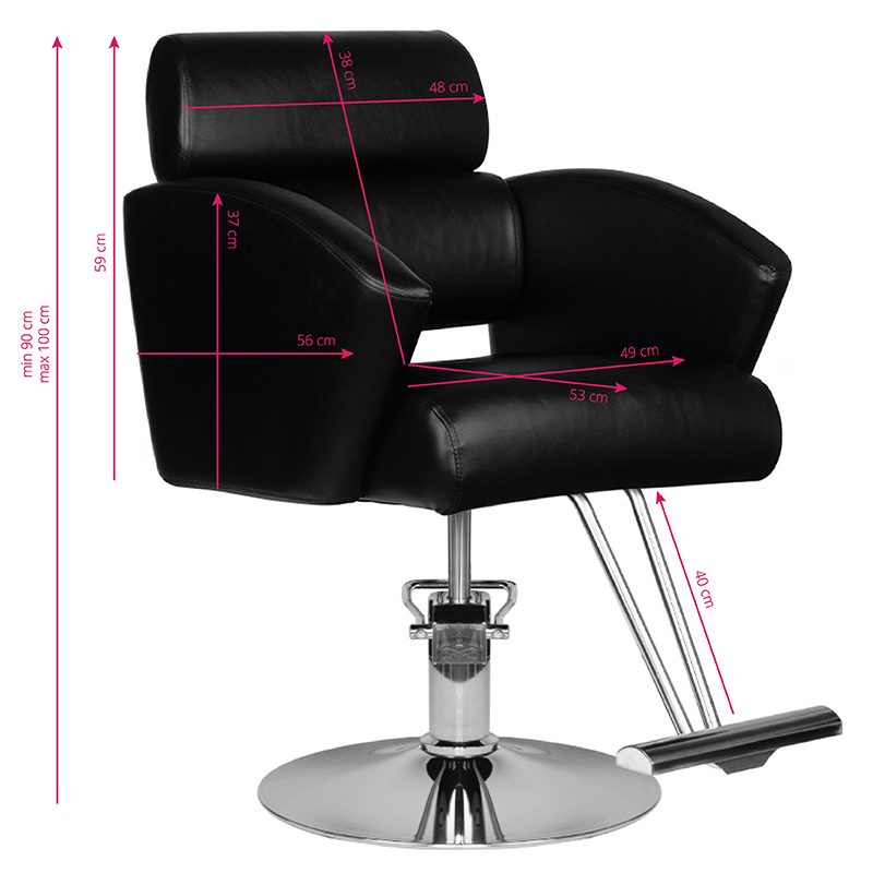 Фризьорски стол - черен Hair System HS02 – снимка 5