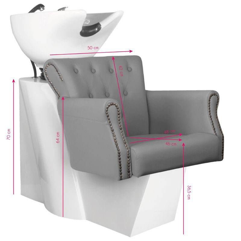 Стол със система за измиване на косата - сив Hair System BER8183 – снимка 8