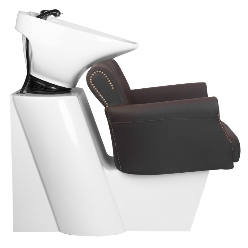 Фризьорски измиващ стол Hair System BER 8183 кафяв – снимка 3