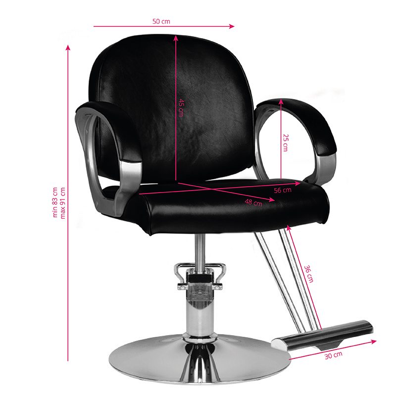 Фризьорски стол - черен Hair System HS00 – снимка 4