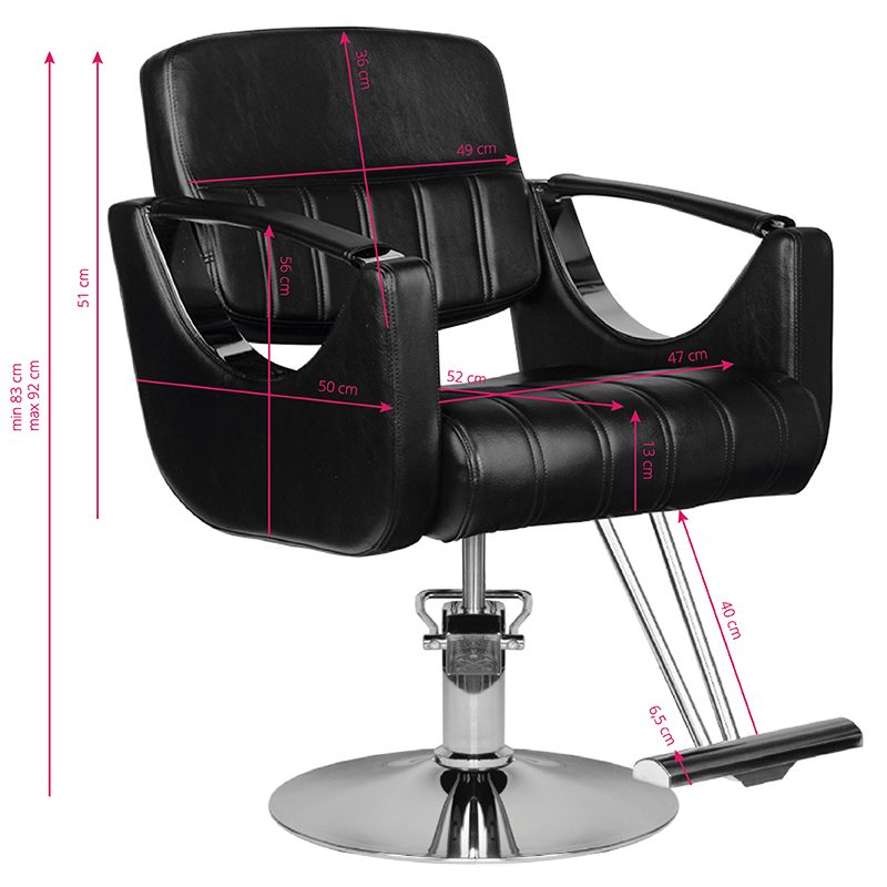 Фризьорски стол - черен Hair System HS52 – снимка 4
