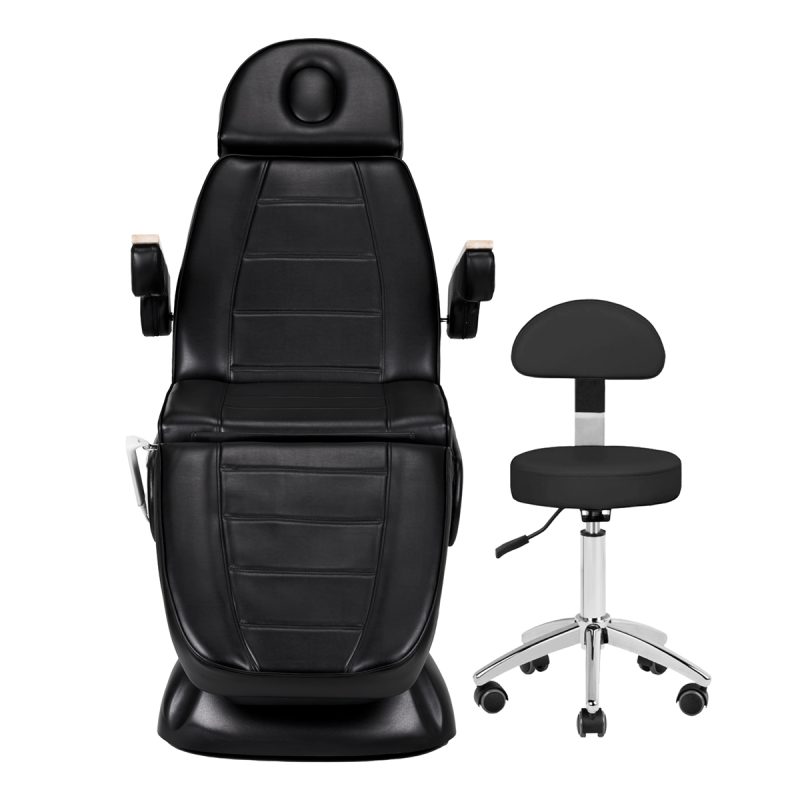 Електрически козметичен стол Sillon Lux 273b + 304 табуретка черен – снимка 6