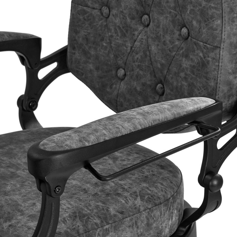 Бръснарски стол Gabbiano President Old Leather сив – снимка 8