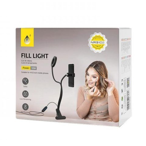 LED ринг лампа със стойка за телефон NR9102, 9см, 10w – снимка 2