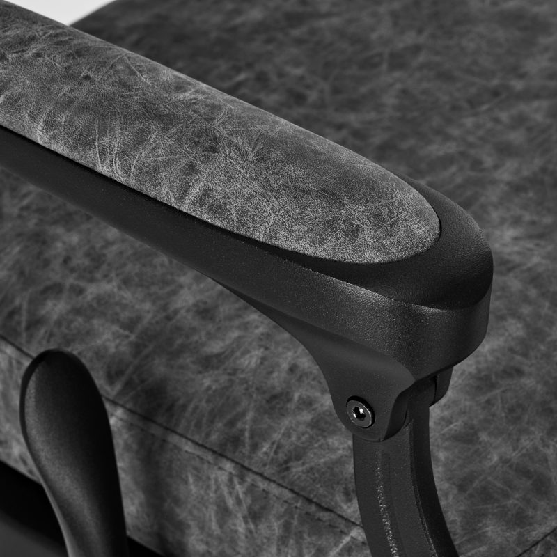Бръснарски стол Gabbiano President Old Leather сив – снимка 4