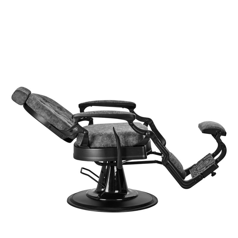 Бръснарски стол Gabbiano President Old Leather сив – снимка 2