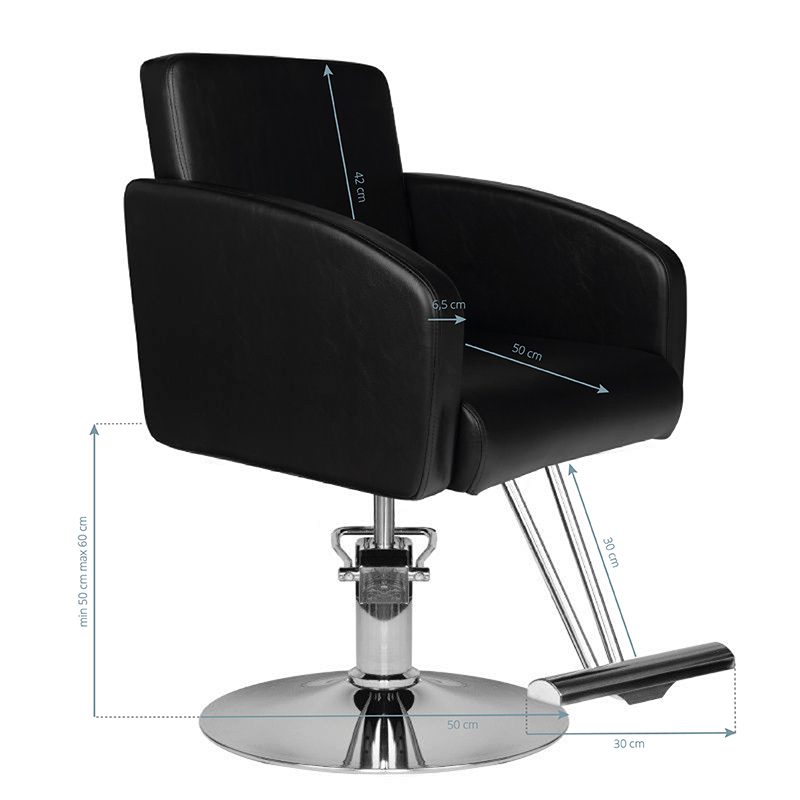 Фризьорски стол - черен Hair System HS40 – снимка 4