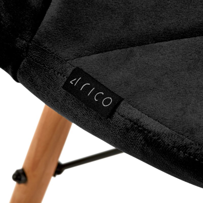 4Rico Rico QS-186 скандинавски стол черно кадифе – снимка 4