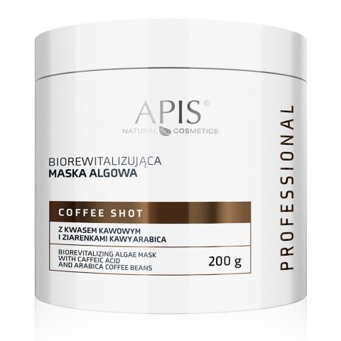 Apis Coffee Shot Биоревитализираща маска от водорасли с кафеена киселина и кафеени зърна 200 гр.