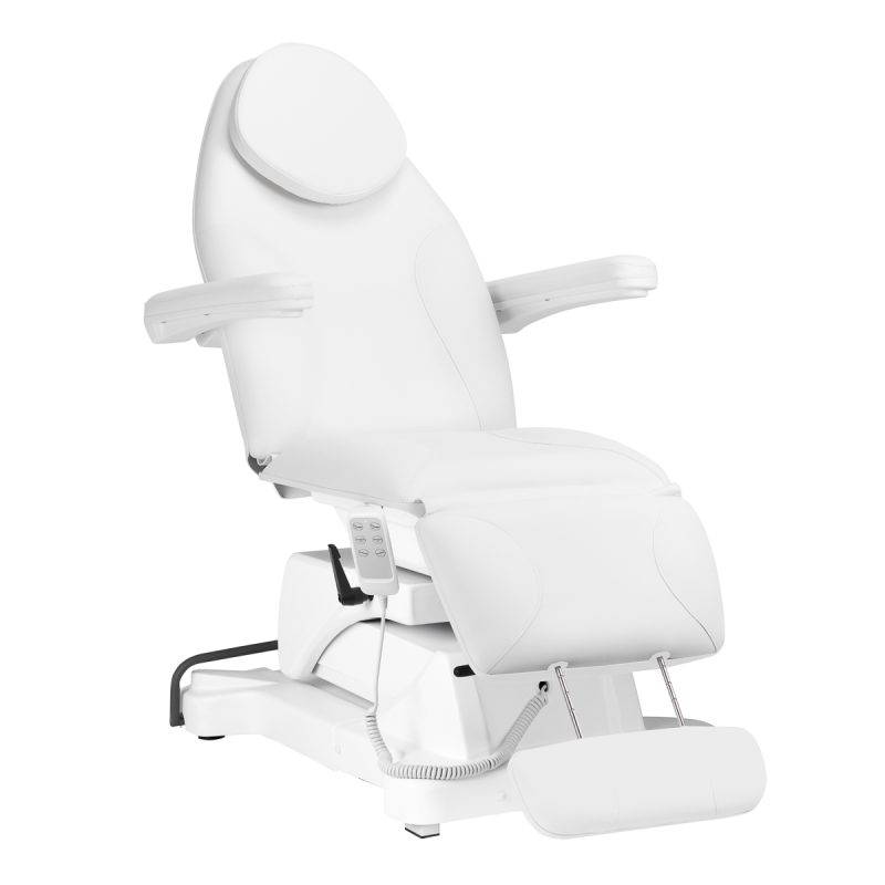Електрически козметичен стол Sillon Basic 3 мотора въртящ се бял – снимка 2