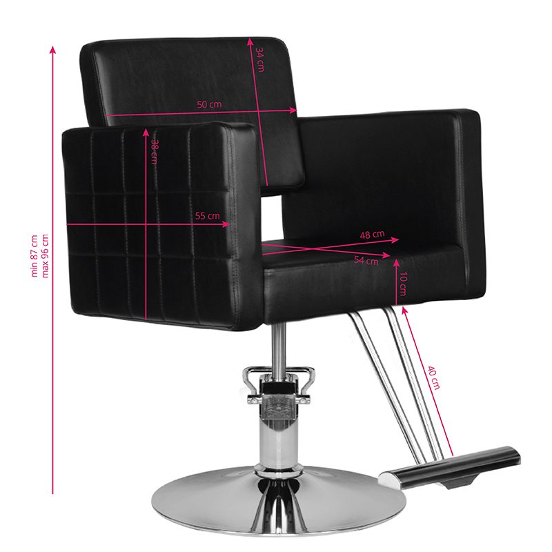 Фризьорски стол - черен Hair System HS33 – снимка 4
