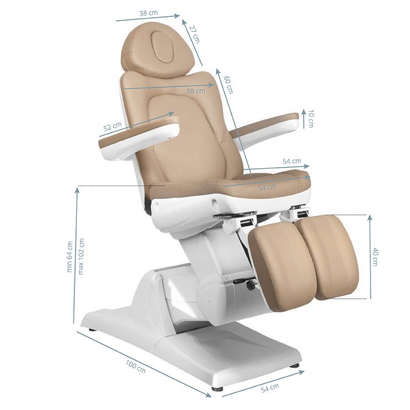 Електрически козметичен стол с 3 мотора - капучинов Azzurro 870S Pedi – снимка 8