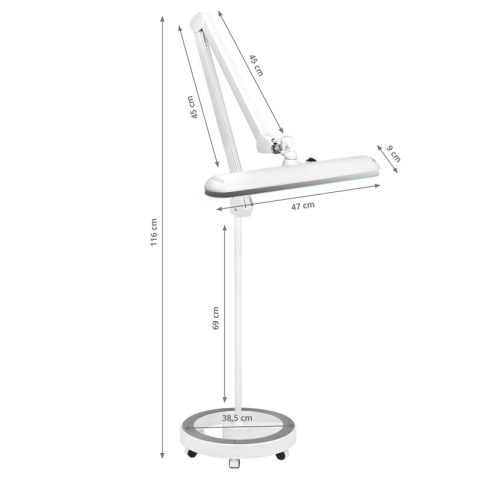 Elegante 801-s LED лампа за работилница със стандартна бяла стойка – снимка 7