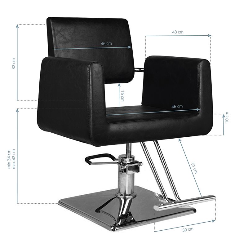 Фризьорски стол - черен Hair System SM313 – снимка 4