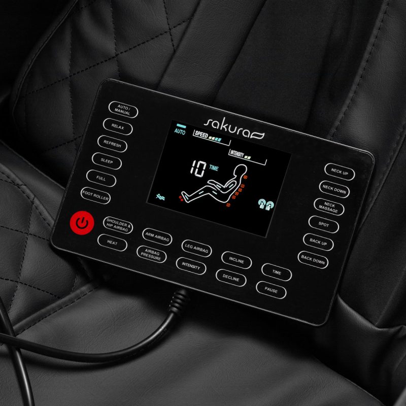 Масажен стол Sakura Standard 801 черен и червен – снимка 5