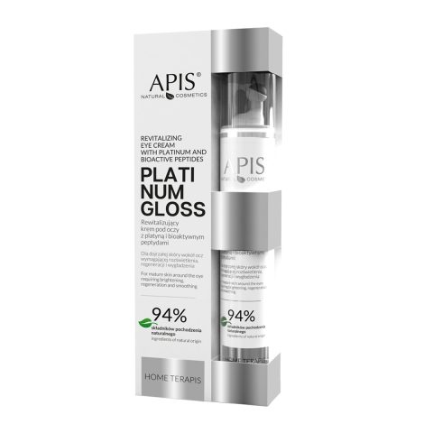 Apis Home Terapis Platinum Gloss ревитализиращ околоочен крем с платина и биоактивни пептиди 10 мл