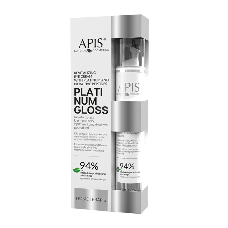 Apis Home Terapis Platinum Gloss ревитализиращ околоочен крем с платина и биоактивни пептиди 10 мл